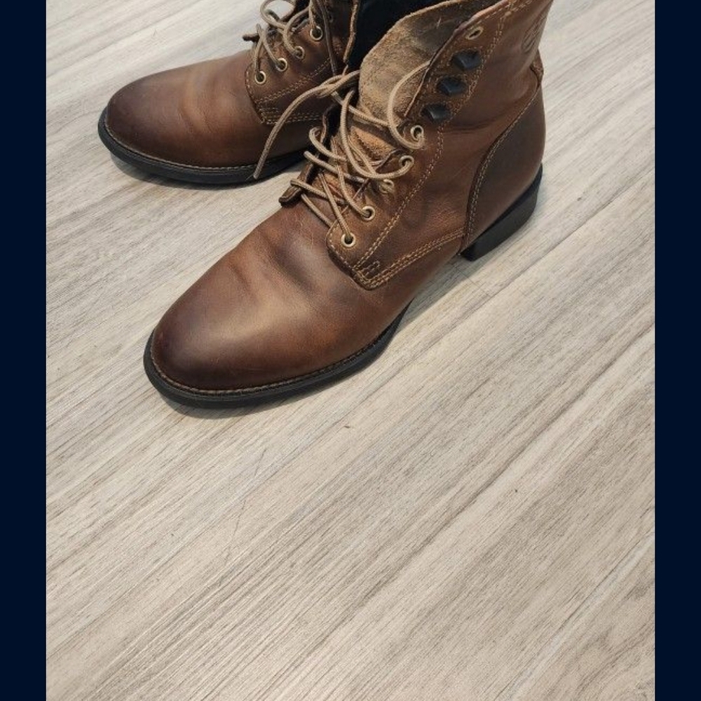 Ariat Men's Brown Leather Heritage Lace-Up Boots - Picture 3 of 6